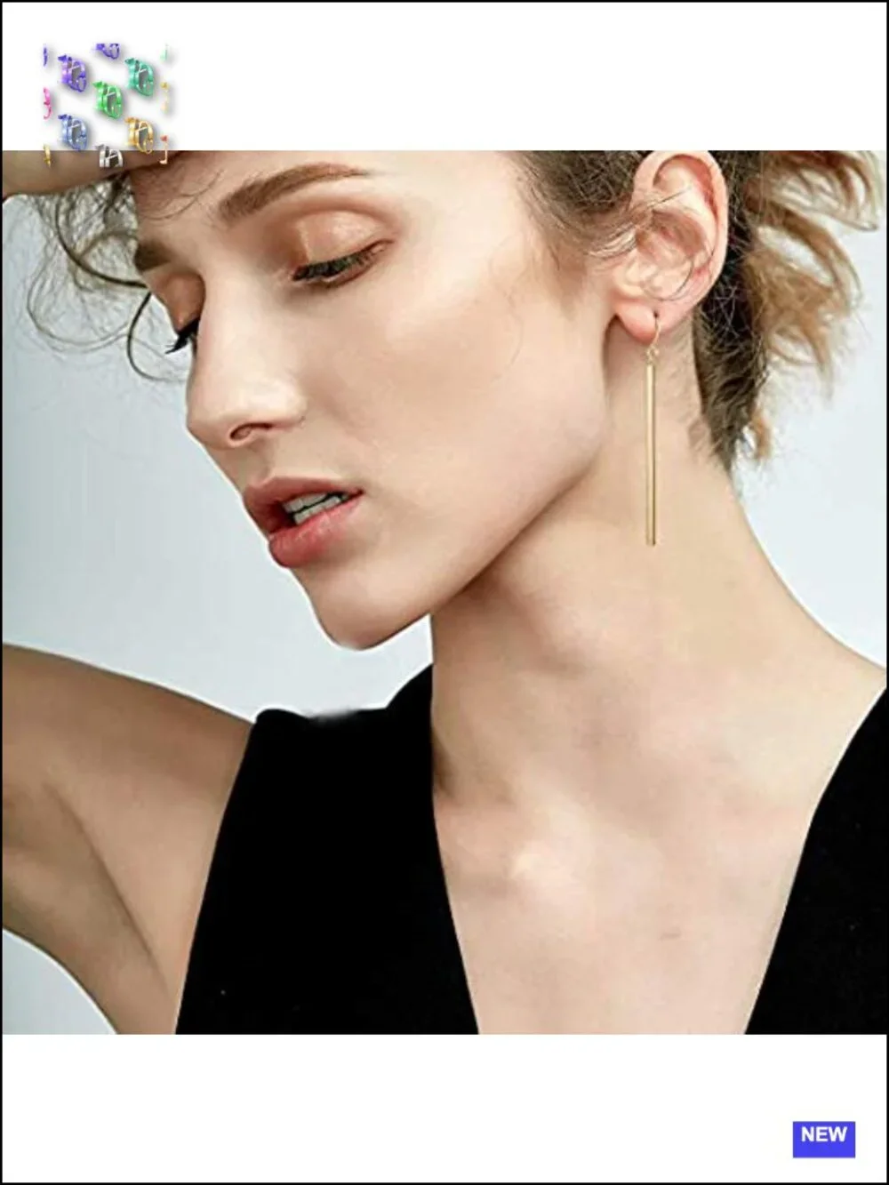 Gold Plated Dangle Earrings and Y-Necklace Set Delicate Layered Jewelry for